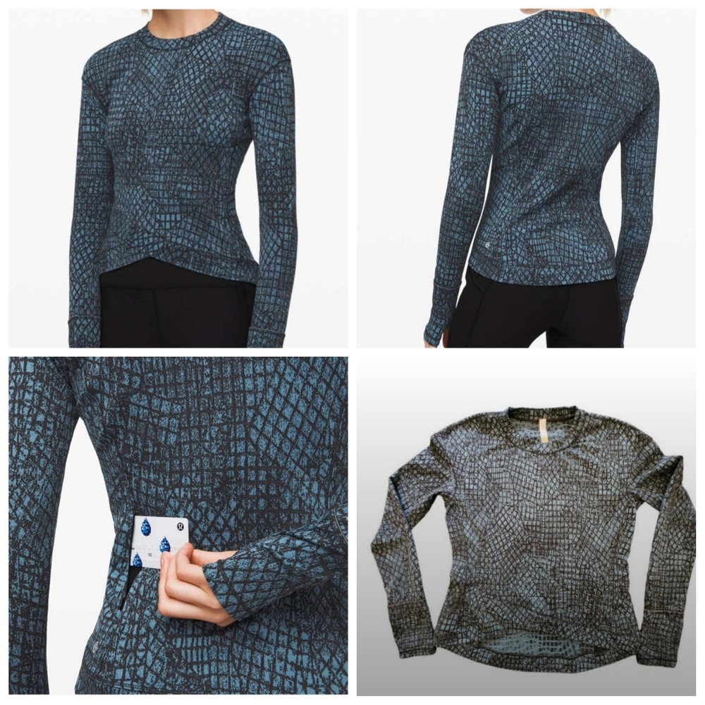 NWOT Lululemon Rulu Long Sleeve Blue Top.